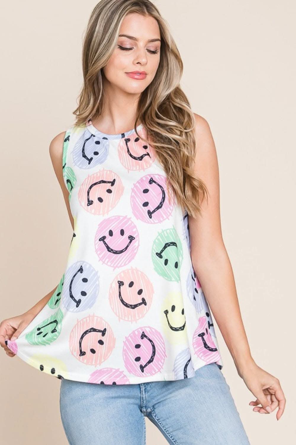 BOMBOM smiley face tank top - Love Salve